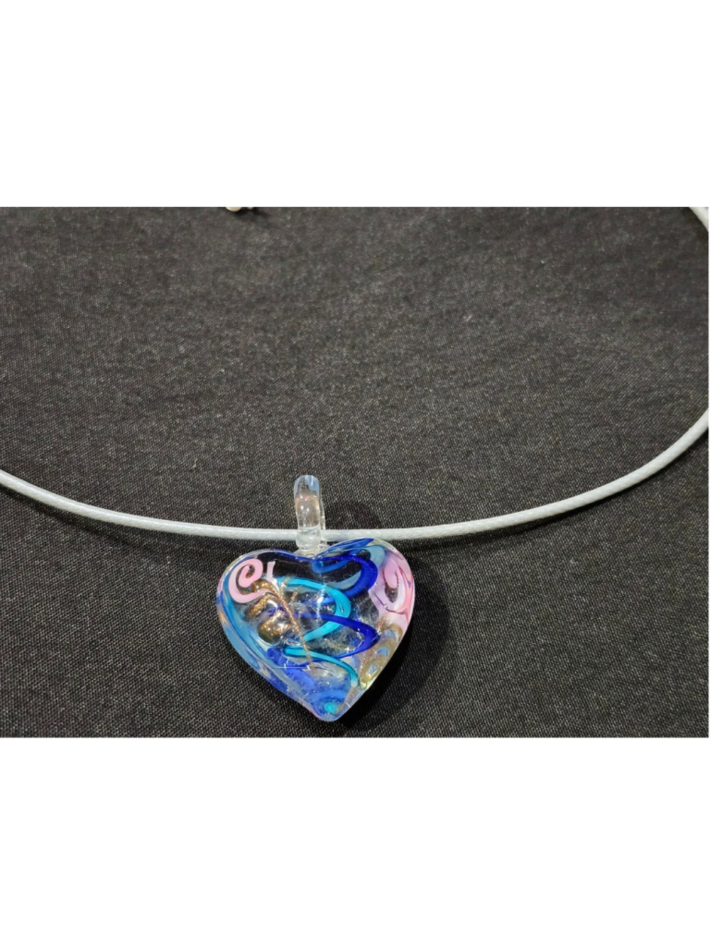 Glass Heart Pendant Necklace